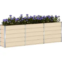 vidaXL Jardinière Ivoire 160 X 40 X 75 Cm Acier