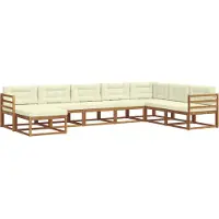 vidaXL Ensemble de salon de jardin 8 pièces, couleurs naturelles et crème