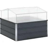 vidaXL Jardinière Anthracite 100 X 100 X 77 Cm Acier Galvanisé
