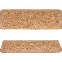 vidaXL Tapis d'escalier 15 pièces 65 x 21 x 4 cm Beige Bord rectangulaire