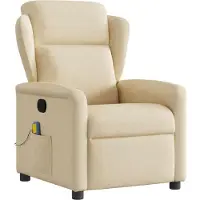 vidaXL Fauteuil relax Tissu Crème