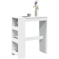 vidaXL Table de bar avec étagère Blanc 90x40x103,5 cm Bois composite