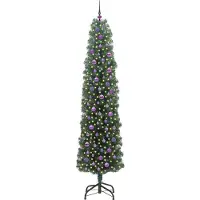 vidaXL Sapin de Noël artificiel Vert 240 cm PVC et acier et plastique