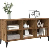vidaXL Meuble TV Marron 103,5 x 30 x 50 cm Matériau dérivé du bois