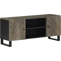 vidaXL Armoire TV noire 105x33x46 cm bois massif mangue