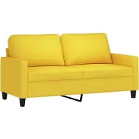 vidaXL Ensemble de canapés 3 pièces avec coussins Tissu jaune clair