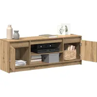 vidaXL Meuble TV Marron 139,5 x 34 x 50 cm Matériau dérivé du bois