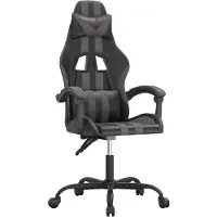 vidaXL Chaise de jeu noir et gris similicuir
