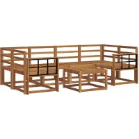 vidaXL Ensemble de salon de jardin 7 pièces en bois d'acacia massif, finition naturelle