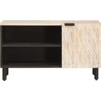vidaXL Meuble TV avec porte Blanc lavé 80 x 33 x 46 cm