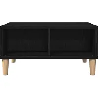 vidaXL Table basse noire imitation chêne 60 x 60 x 30 cm Bois composite