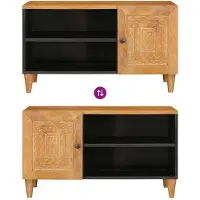 vidaXL Meuble TV avec étagère, marron clair, 80 x 33 x 46 cm, aggloméré
