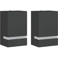 vidaXL Lampes murales d'extérieur 2 pcs. noir acier inoxydable