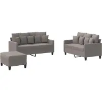 vidaXL Ensemble de canapés 3 pièces avec coussins Tissu Taupe