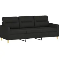 vidaXL Ensemble de canapés 3 pièces avec coussins Tissu noir