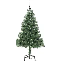 vidaXL Sapin de Noël avec 150 LED avec support Vert 150 cm PVC