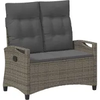 vidaXL Banc de jardin avec coussins gris et gris foncé 105 x 60 x 112 cm