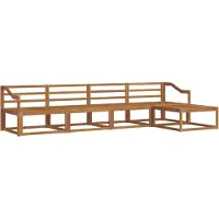 vidaXL Ensemble de salon de jardin 5 pièces en bois d'acacia massif, finition naturelle