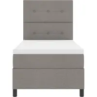 vidaXL Lit boxspring avec bandes lumineuses LED, taupe, 80 x 200 cm, tissu
