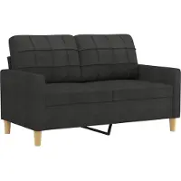 vidaXL Ensemble de canapés 3 pièces avec coussins Tissu noir