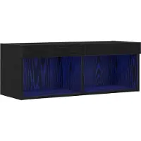 vidaXL Ensemble meuble TV avec éclairage LED, aspect chêne noir, 80 x 30 x 30 cm
