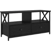 vidaXL Meuble TV avec tiroirs noir imitation chêne 90 x 33 x 45 cm