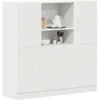 vidaXL Ensemble d'armoires de cuisine 3 pcs blanc bois d'ingénierie