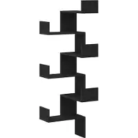 vidaXL Étagère d'angle Chêne noir 45 x 45 x 147 cm Bois d'ingénierie