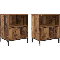 vidaXL Tables de chevet avec tiroir 2 pcs Bois ancien 49 x 36 x 61 cm