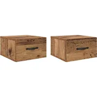 vidaXL Cabinet de chevet avec tiroir 2 pcs Bois ancien 35 x 35 x 20 cm