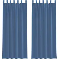 vidaXL Voile Rideaux avec poches pour tringles 2 pcs. Bleu roi