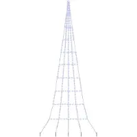 vidaXL Arbre de Noël LED avec piquets au sol Bleu 500 cm Métal