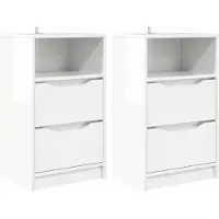 vidaXL Tables de chevet 2 pcs Blanc brillant 40 x 30 x 467 cm