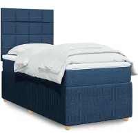 vidaXL Lit boxspring avec matelas bleu 90x190 cm Tissu
