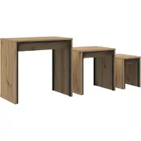 vidaXL Table basse, 3 pièces, chêne artisanal, 60 x 35 x 56 cm, bois composite