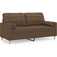 vidaXL Canapé 2 places avec oreillers décoratifs marron 140 cm tissu
