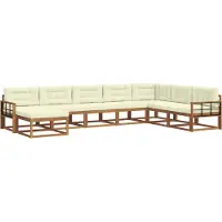vidaXL Ensemble de salon de jardin 8 pièces, couleurs naturelles et crème