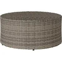 vidaXL Table basse d'extérieur Grise Ø 68 x 30 cm en polyrotin