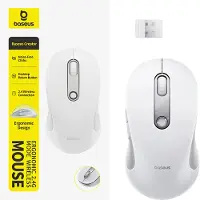 Baseus Souris sans fil ergonomique, USB 2,4 GHz, 1600 DPI, F02, blanc-gris