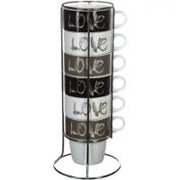 Secret De Gourmet Lot de 6 tasses ''Love'' avec présentoir - 26 cl