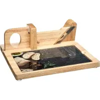 Secret De Gourmet Trancheuse à charcuterie en bois avec avec planche intégrée - 28,5 x 26 x 10 cm