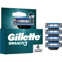 Gillette MACH3 LAME - Lame de rechange, triple tranchant pour rasoir mécanique Ma 4 pc(s)