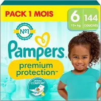 Pampers Premium Protection Pack 1 Mois, Taille 6, 144 couches