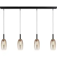 Masterlight Lampe pendante 4L Ø11,5cm Lido Olive avec du verre doré qui s’estompe.