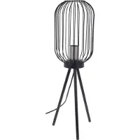 Homestyling Lampe de chevet en métal noir 60cm x 17,5cm éclairage loft