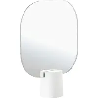 F&H Com A/S Miroir de table Zone Denmark Time White, miroir de maquillage, béton, verre, blanc, 34815