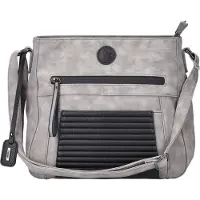 Rieker Damen sac à bandoulière détail matelassé H1481, Couleur:Gris