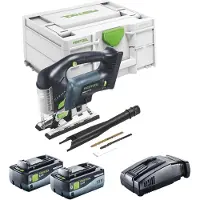 Festool CARVEX PSBC 420 EB-Basic Scie sauteuse pendulaire sans fil 18 V 120 mm Brushless + 2x batterie 8,0 Ah + chargeur rapide + Systainer
