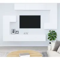 Prolenta Maison Exclusive - Meuble TV mural blanc en bois composite