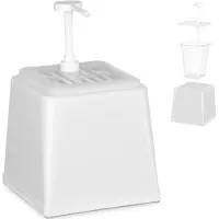 Hendi Distributeur de sauce Pump 2,5 litres blanc avec récipient en plastique